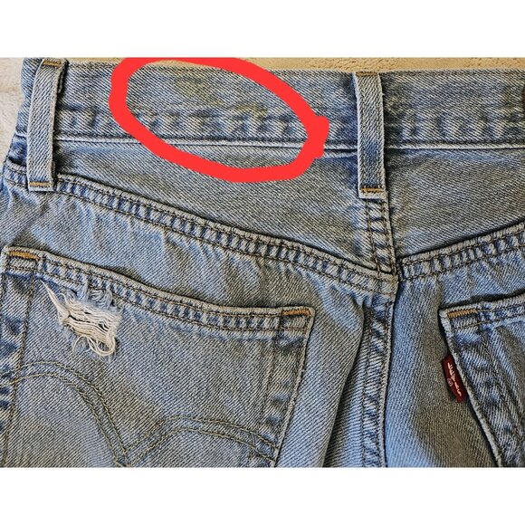 levis premium 501 Light Wash Distressed Jeans Womens Size 24W X 26L Straight Leg - Picture 16 of 16